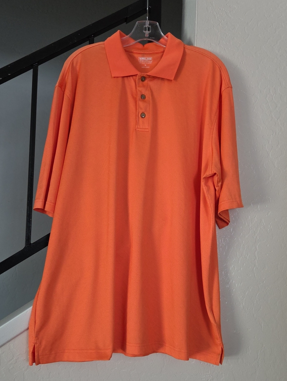Kirkland Signature Men's Bright Orange Short-Sleeve Polo Size XL